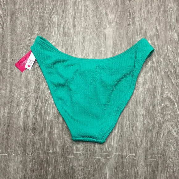 NWT Xhilaration Juniors Green High Leg Bikini Bottom Size Large - Picture 4 of 4